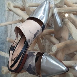 Fluevog Marlene pointed toe slingback flat